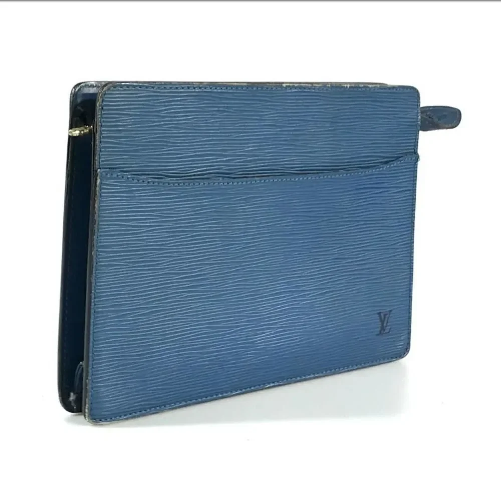 Louis Vuitton Bag Clutch EPI Blue M52525 SR0997 Authentic - Picture 3 of 12
